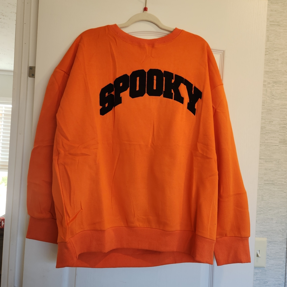 Blakeley Designs Orange Spooky Sweatshirt Size 1X BNWOT